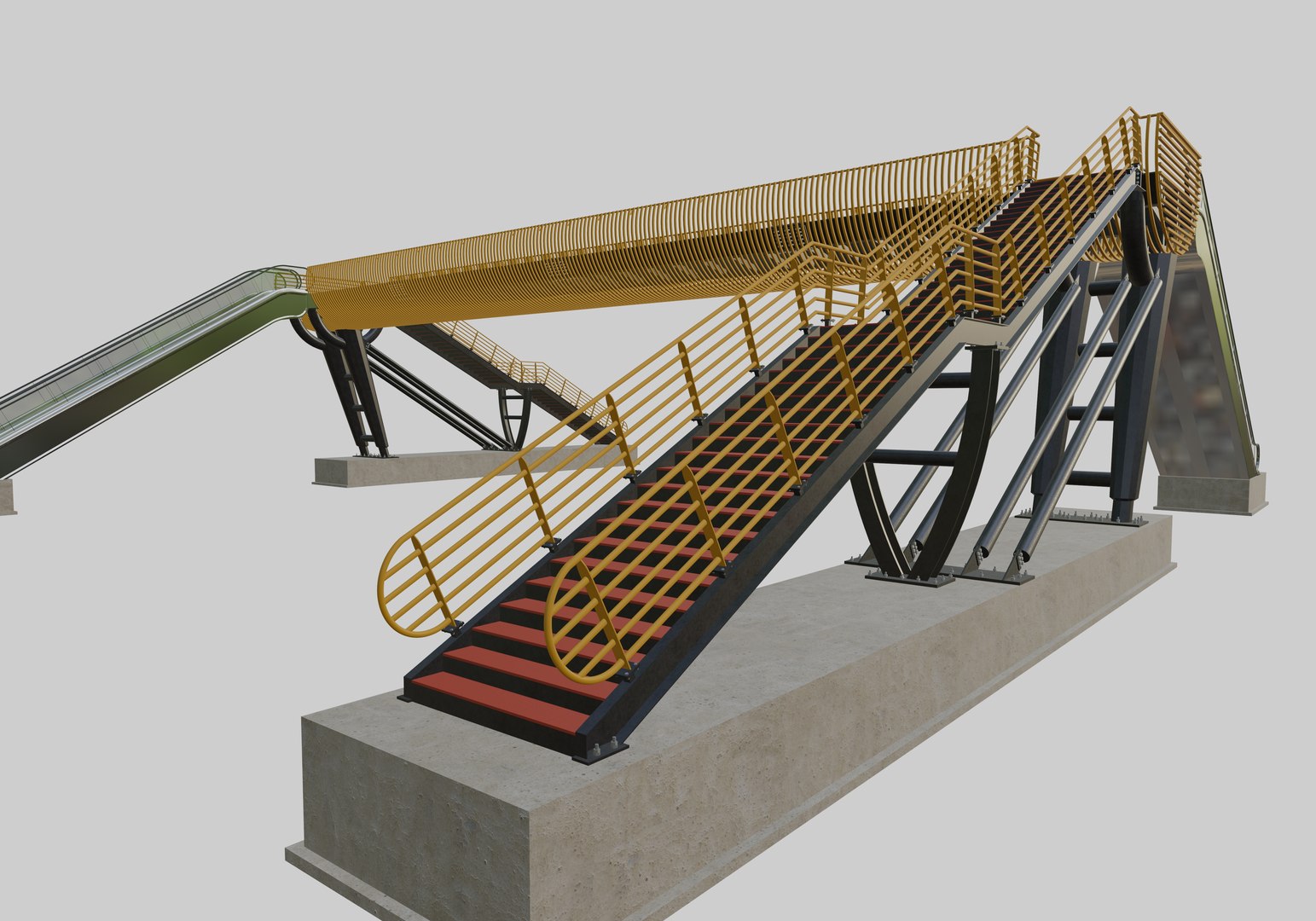 3D model Steel Pedestrian Bridge-Escalator-Oblique Cone Column Type-26 https://p.turbosquid.com/ts-thumb/ju/HTYnX6/Ik/11/jpg/1650713386/1920x1080/fit_q87/516134b97d747ceedaf425bd96575d4e6cf18430/11.jpg