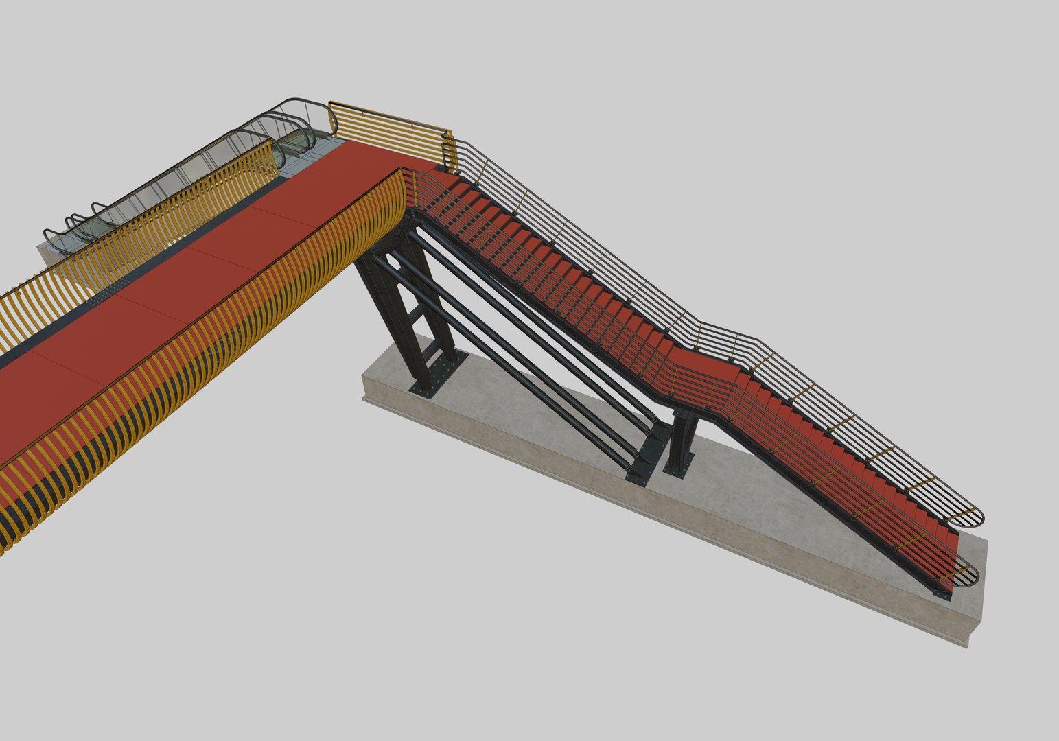 3D model Steel Pedestrian Bridge-Escalator-Oblique Cone Column Type-26 https://p.turbosquid.com/ts-thumb/ju/HTYnX6/Py/24/jpg/1650713435/1920x1080/fit_q87/ad4b3159b98c2510821e848d6ccaf210f329ca88/24.jpg