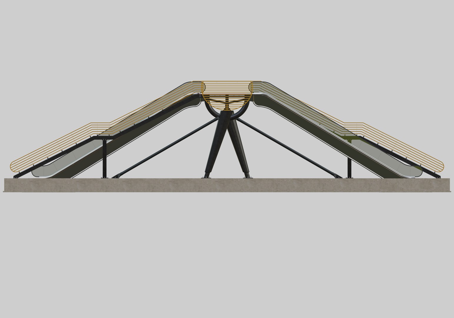 3D model Steel Pedestrian Bridge-Escalator-Oblique Cone Column Type-26 https://p.turbosquid.com/ts-thumb/ju/HTYnX6/dB/26/jpg/1650713141/1920x1080/fit_q87/14019c03adfff31e977a408f1458ae953da8a04a/26.jpg