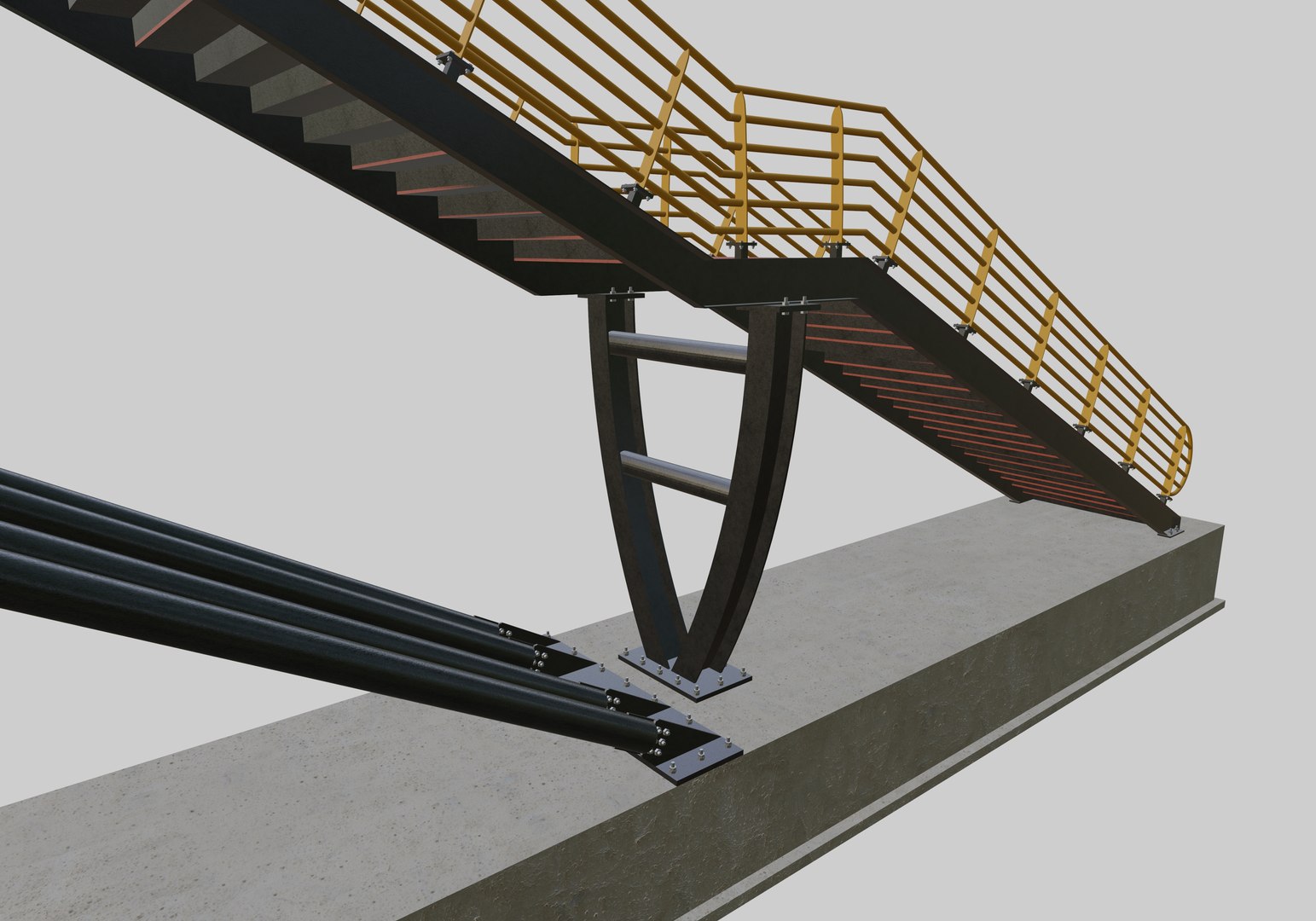 3D model Steel Pedestrian Bridge-Escalator-Oblique Cone Column Type-26 https://p.turbosquid.com/ts-thumb/ju/HTYnX6/zC/10/jpg/1650713381/1920x1080/fit_q87/483b62bce9982f1d4acafd6dbbb8dabcaf2e11a5/10.jpg
