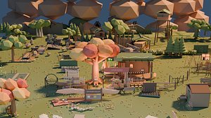Hawthorn Hollow - 358 Asset Stylized Low Poly Nature Park Pack 3D model