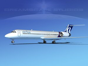 turbines boeing 717-200 717s 3d model