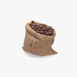 coffee bean burlap 3D