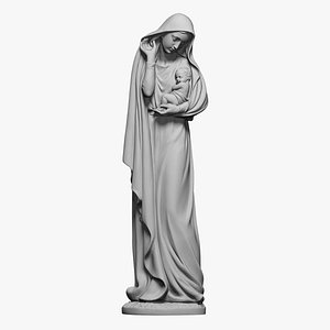 Virgin Mary and her boy child 3D model