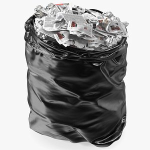 Three Blue Garbage Bags Stock Photo - Download Image Now - Bag