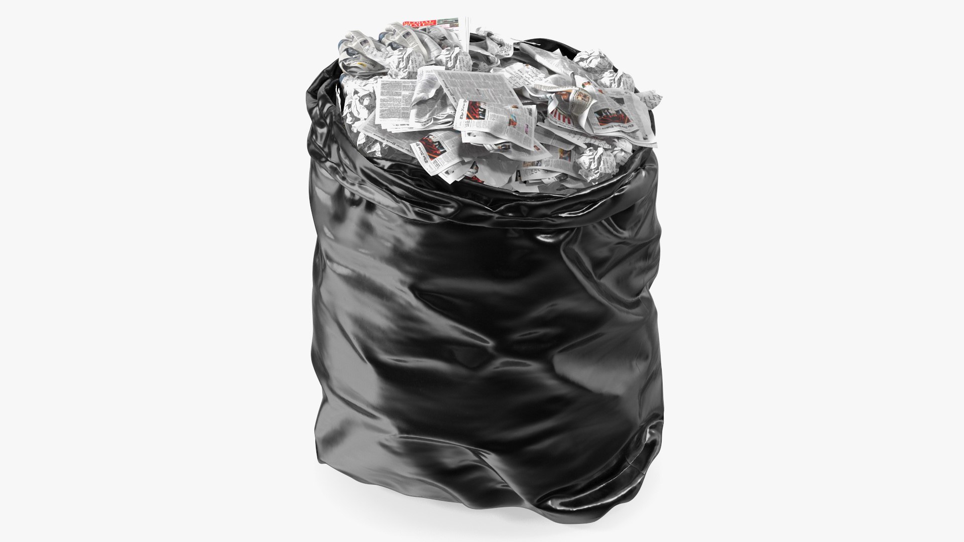 Trash Bag Full of Paper 3D model preview