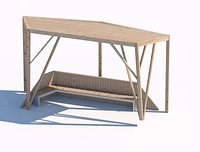 wooden sunshade summerhouse bench