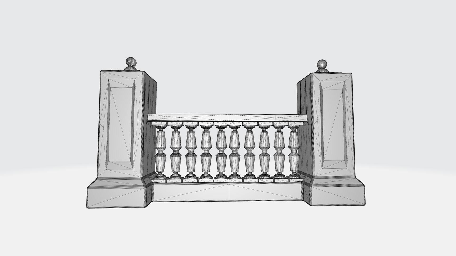 3D Concrete Balustrade Architectural Decorative Railing For Games And ...