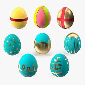 3D Set of Chocolate Eggs For Easter Concept. 24107812 PNG