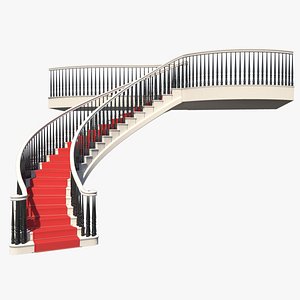 3d model of staircase spiral stair