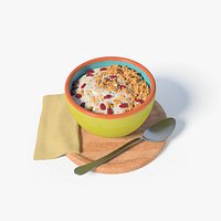Bowl of yogurth with cereals