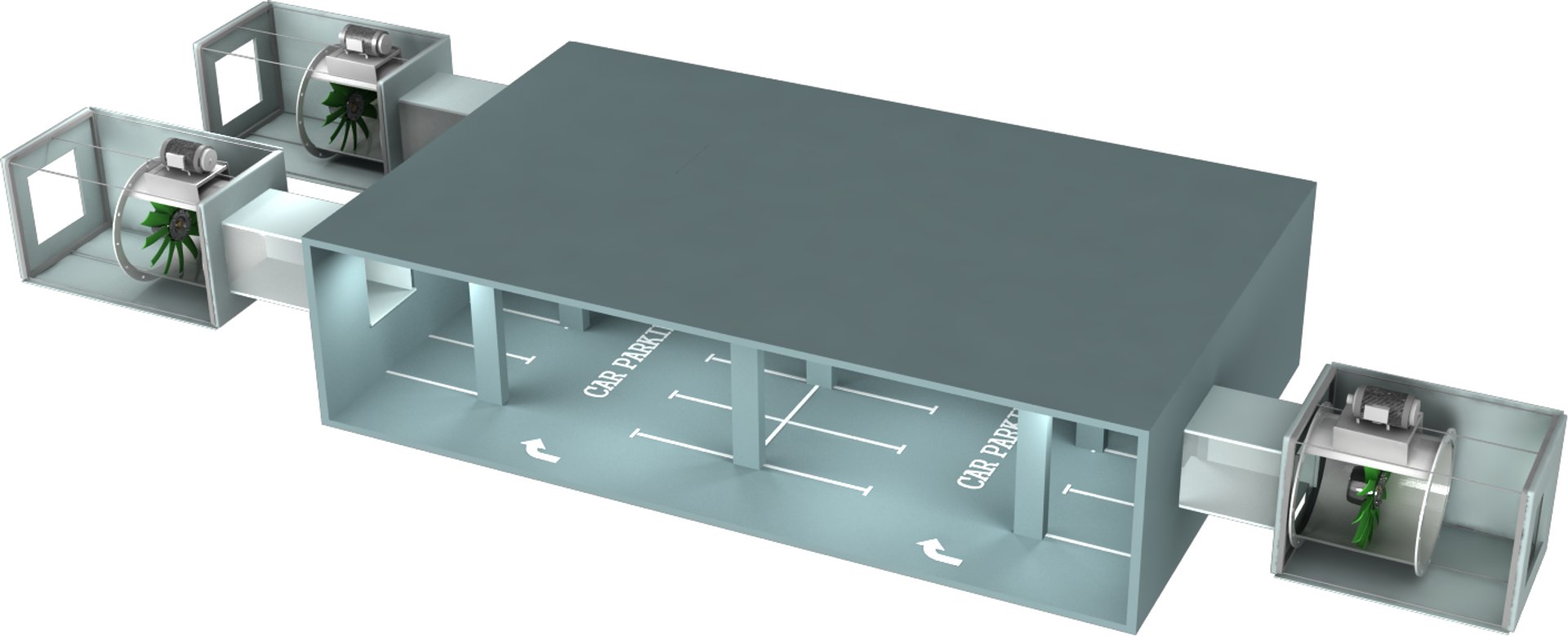 3D Car Park Ventilation Model TurboSquid 1275337