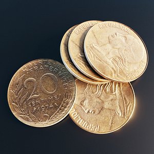 French 20 centimes coin