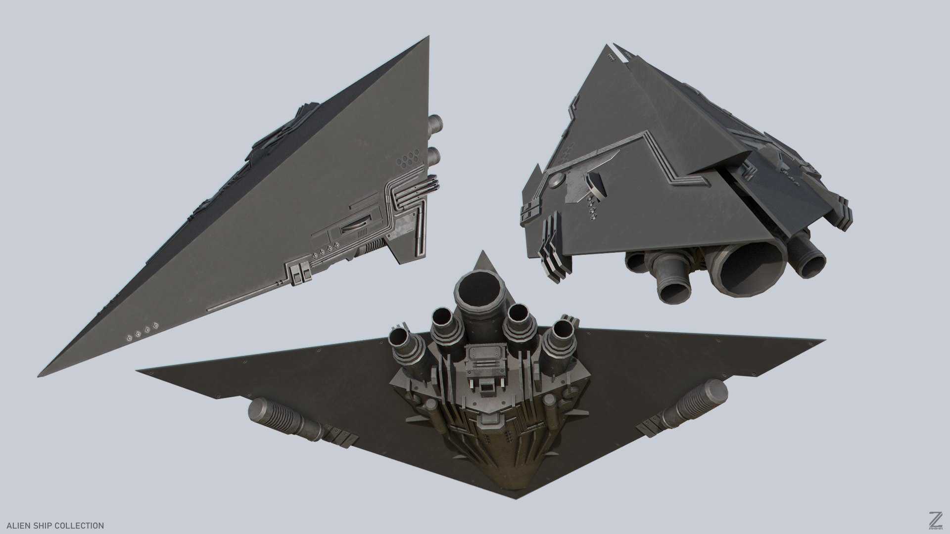 3D Model Alien Ship Collection - TurboSquid 2382222