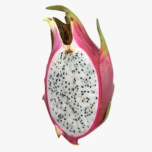 Half Red Dragon Fruit 3D Model