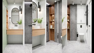 interior modern bathroom decorative 3D model