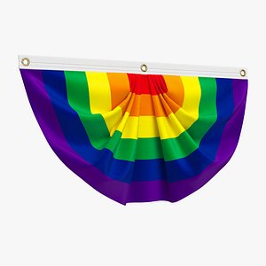 Rainbow Pride Flag Bunting 3D model