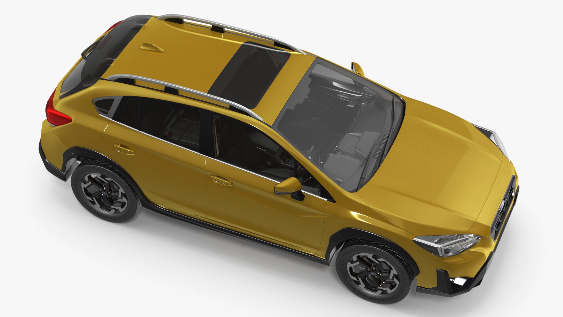 2020 Subaru XV Crosstrek SUV Yellow Rigged for Cinema 4D 3D model preview