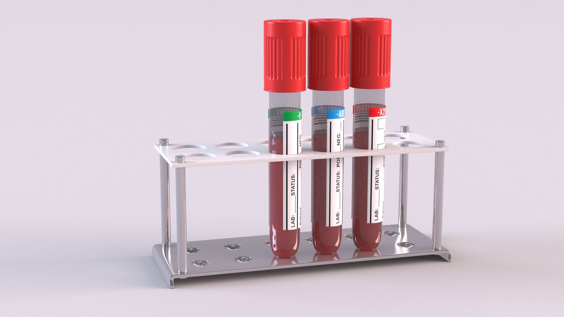3D Test Tubes Blood Rack Model - TurboSquid 1586924