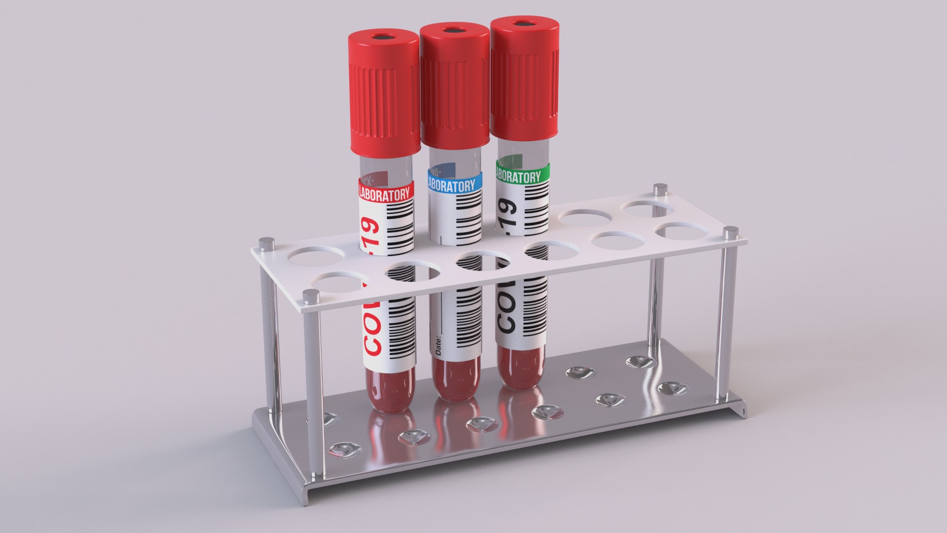 3D Test Tubes Blood Rack Model - TurboSquid 1586924