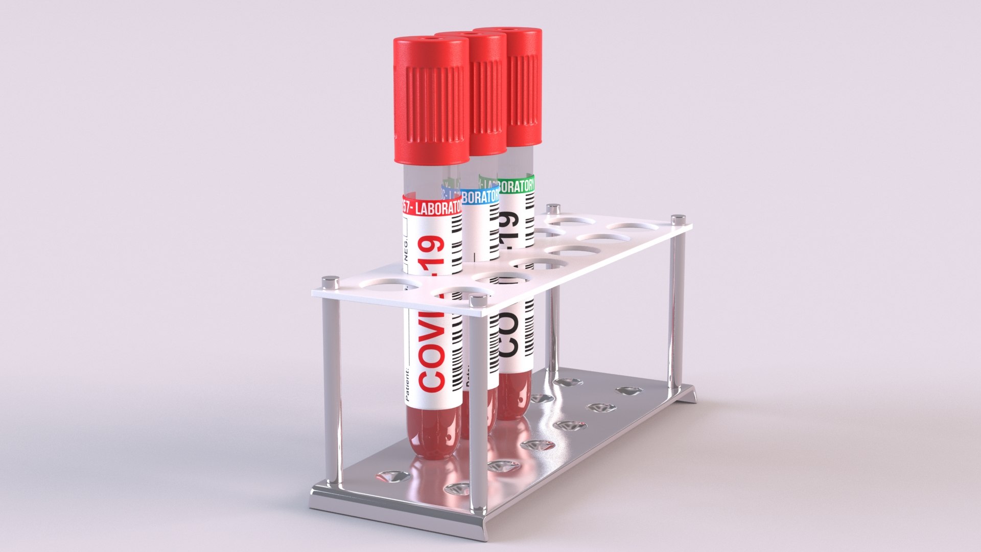 3D Test Tubes Blood Rack Model - TurboSquid 1586924