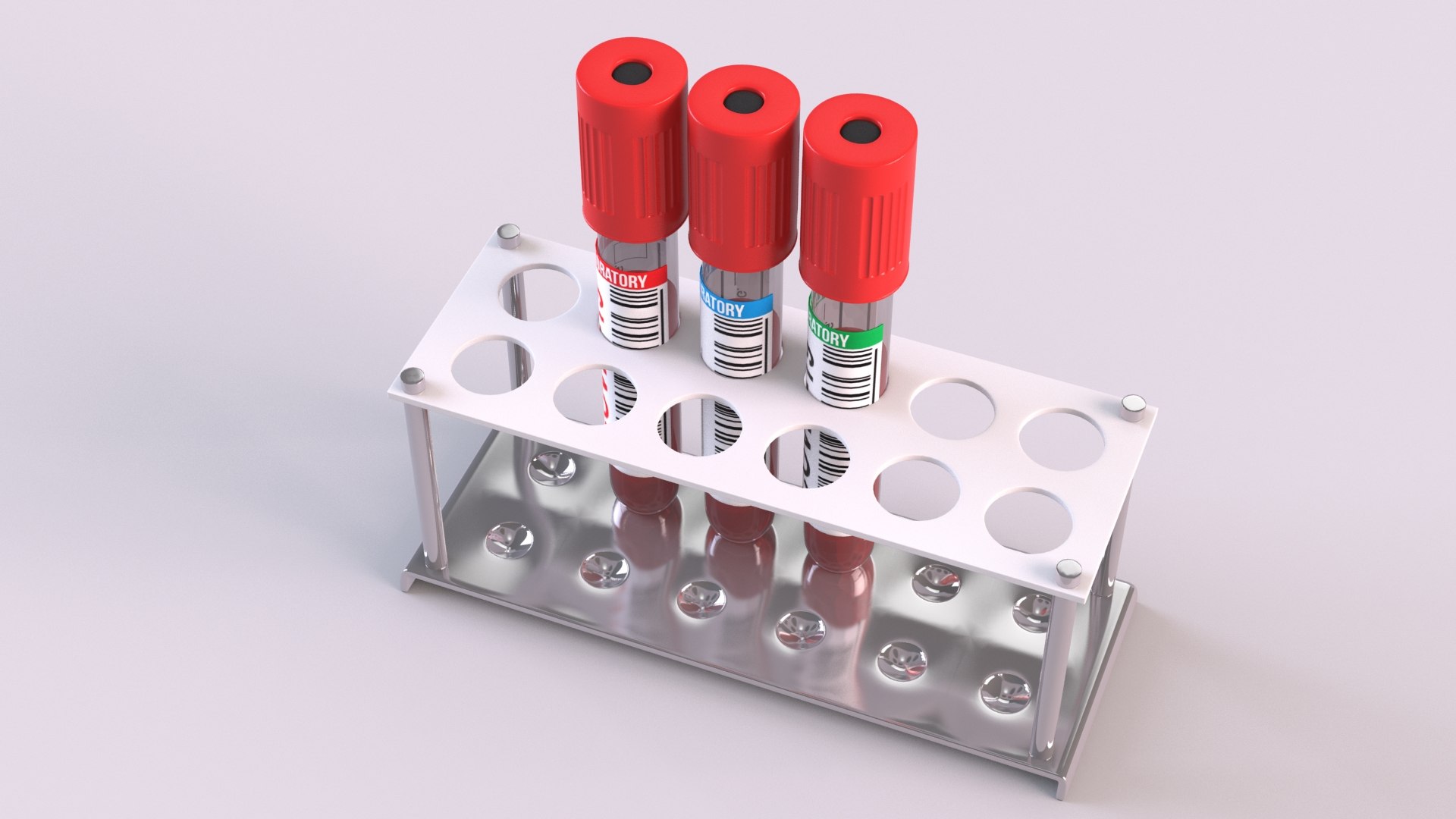 3D Test Tubes Blood Rack Model - TurboSquid 1586924
