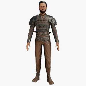 Game Ready Medieval Character Rigged Animated Low-poly 3D model model