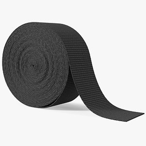 Webbing Belt Strap Roll Black 3D