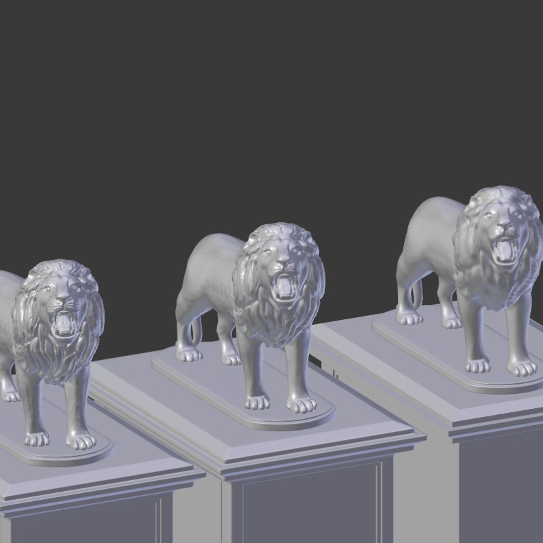 Lion Statue 3d Model   I1 