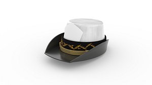 3D Navy High Officer Cap Hat Woman
