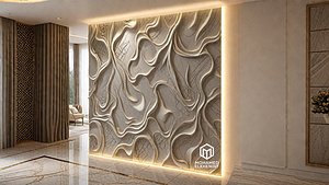modern panel wall decor set wall relief mural CNC 111 3D model