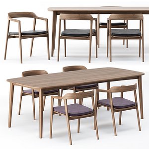 Grasshopper chairs and table 3D model