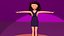 free low poly woman in dress 53