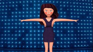 free low poly woman in dress 53