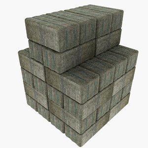 stack hay bales 3d 3ds