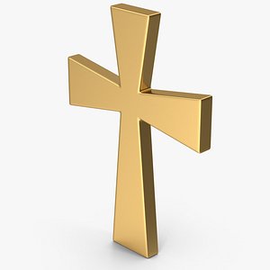 3D Gold Christian Cross