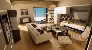 architectural interior house living room 3ds