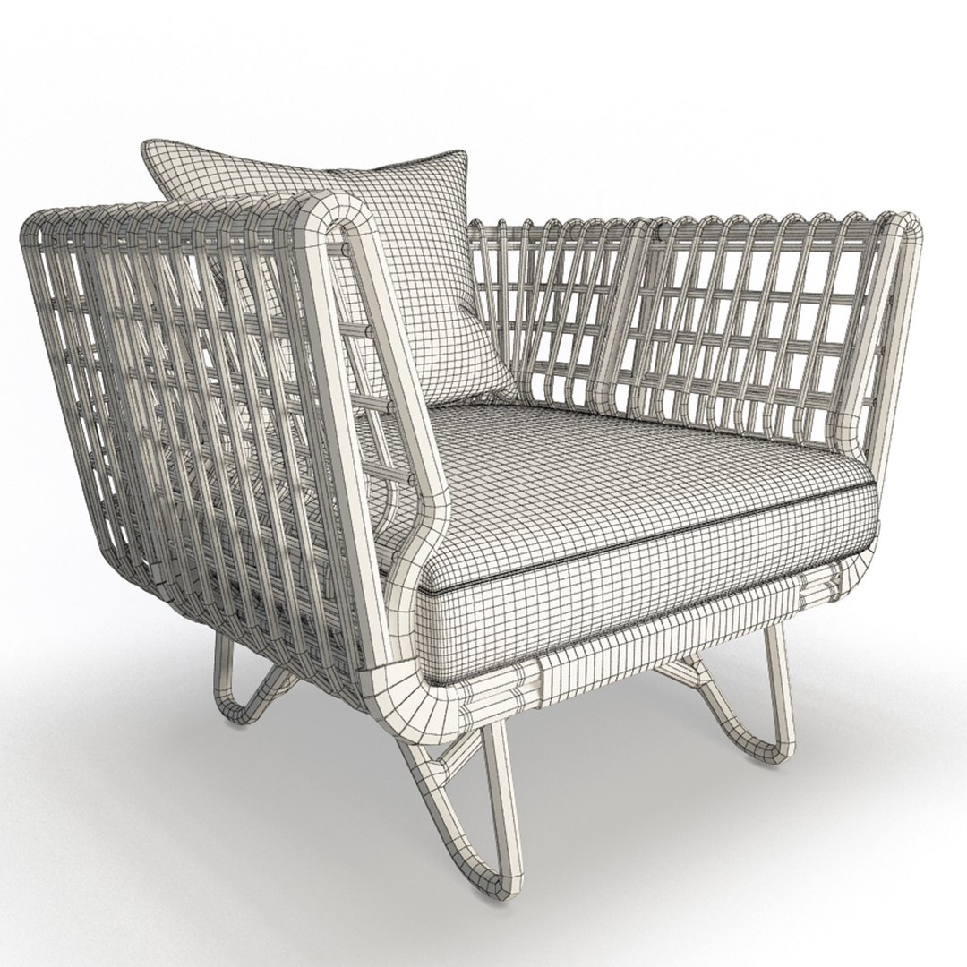 Nest rattan furniture set model - TurboSquid 1448354