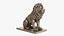 Lion Statue Sitting Neutral Bronze
