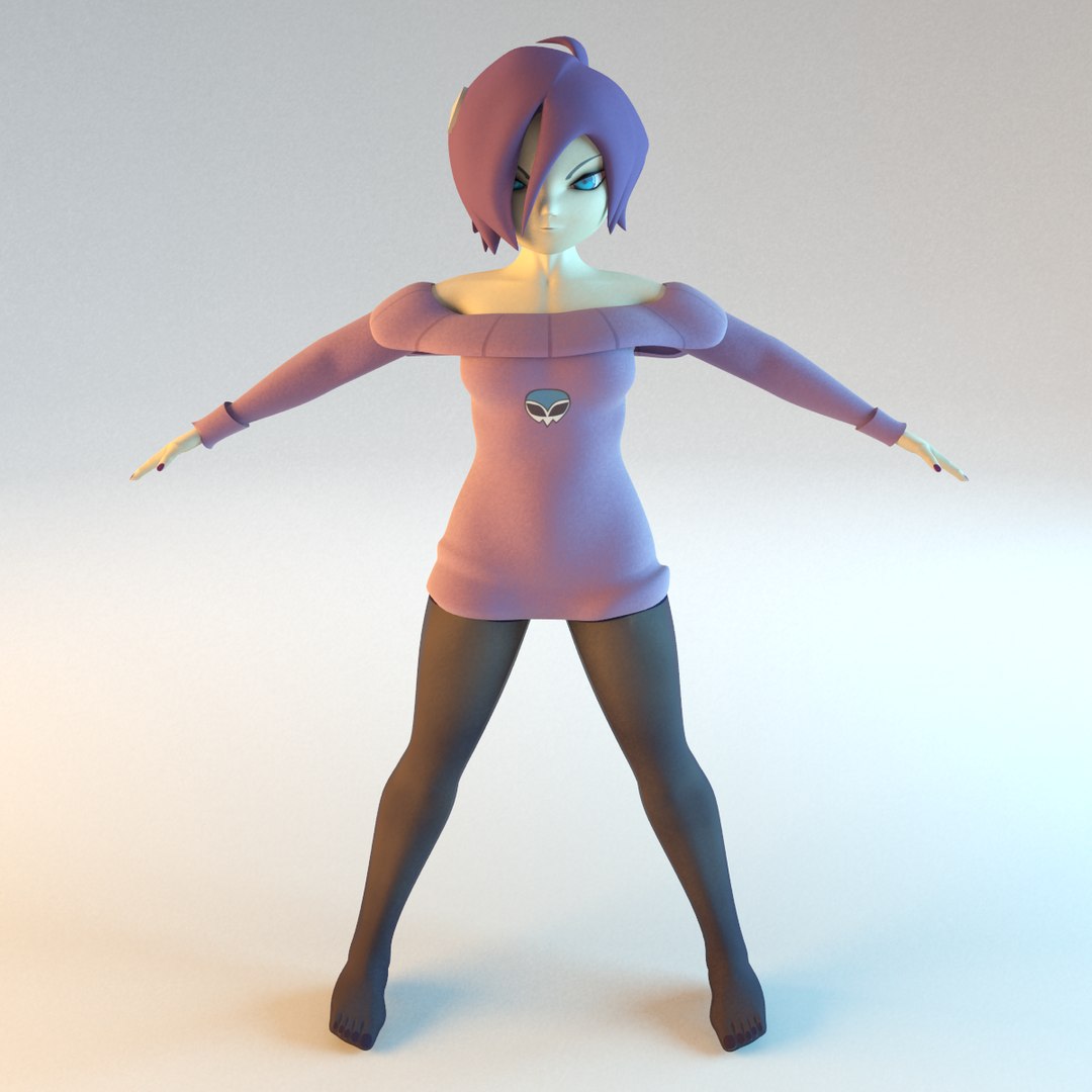 3d Zone Tan Character Rigged Model