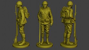 Japanese soldier ww2 Attention3 J1 3D model