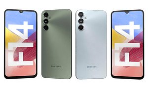 Samsung Galaxy F14 4G Green And Silver 3D