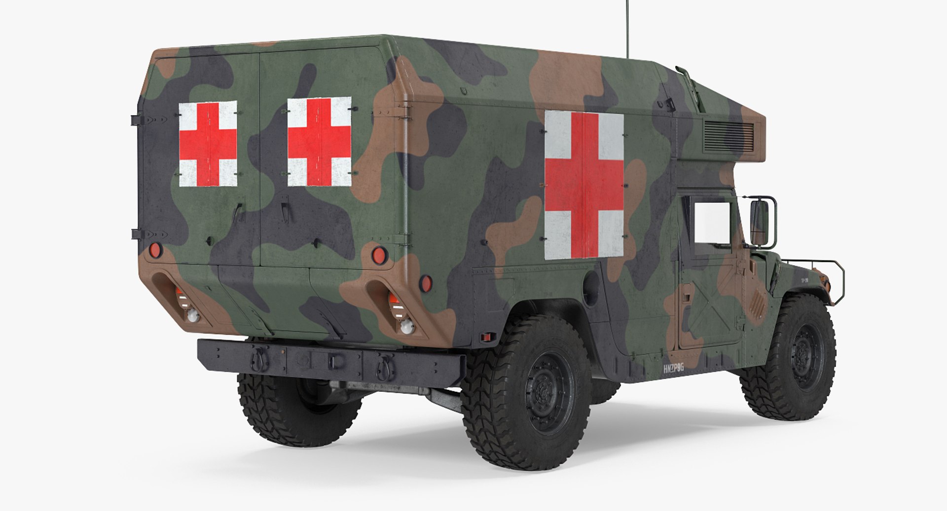 3d model of ambulance military car hmmwv