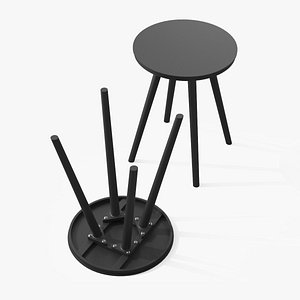 Halden Dark Charcoal Round Side Table 3D model