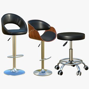 3D Bar Stool Chair V50 model