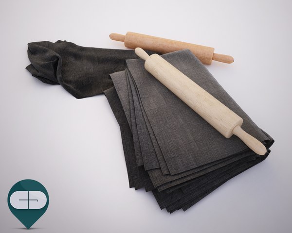 cloth rolling pins 3D