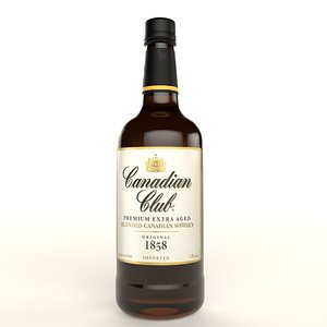 3D Canadian Club Whisky Alcohol Bottle model