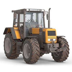 3D Renault Agricultural Tractor Dirty