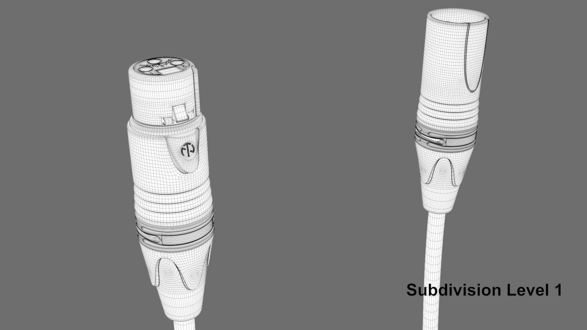 3D Shure Sm 58LC with Neutrik XLR cable model https://p.turbosquid.com/ts-thumb/jw/LkRe4n/RM/neut_wireframe_subd_1/jpg/1644134724/1920x1080/fit_q87/93e8d426e3f55150f26c80d0786b37d58940ef8c/neut_wireframe_subd_1.jpg