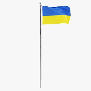 3D Ukraine Flag 3